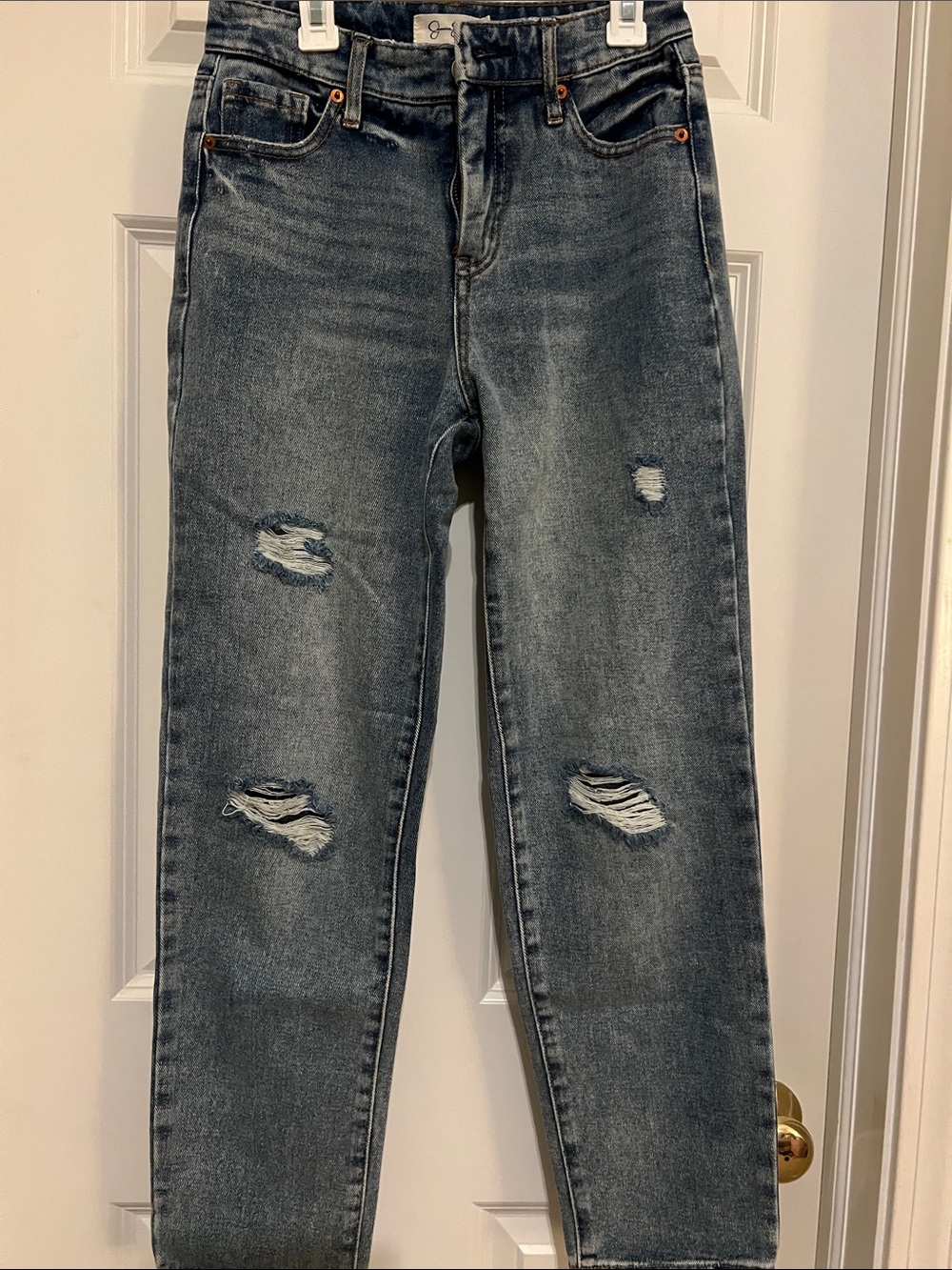 Jessica Simpson High Rise Distressed Blue Jeans size 25